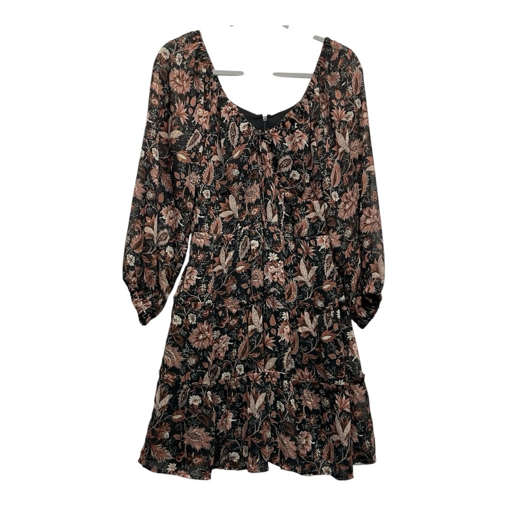 Madewell Amalia Pampas Blooms Tiered Mini Dress Sz 4 Pockets Feminine Whimsical